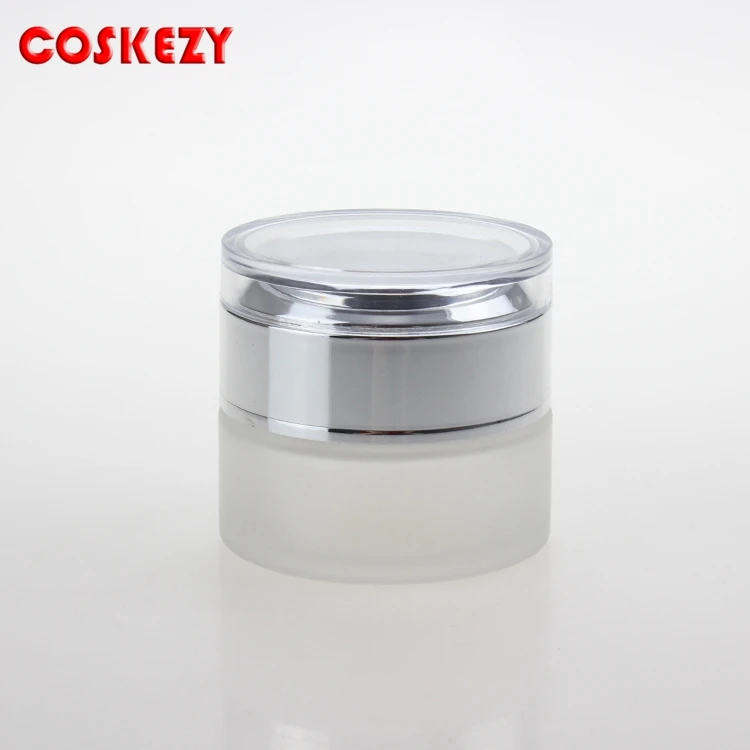 

wholesale 50pieces 20g clear frosted cream jar, 20g glass cosmetic jar, empty 20 g glass jar or cream container for eye cream