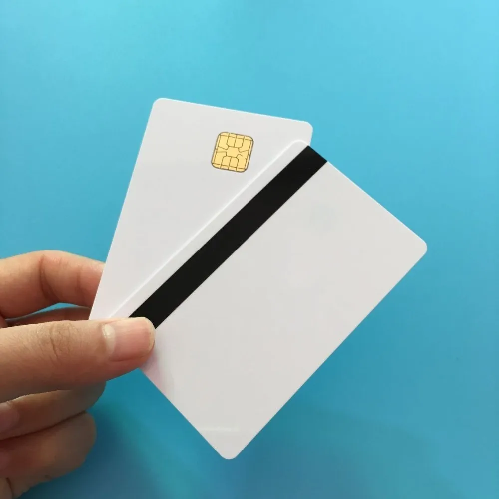 

SLE 4428 Contact IC - Big Chip - Printable White PVC Smart IC Card With Hi Co Magstripe 50PCS