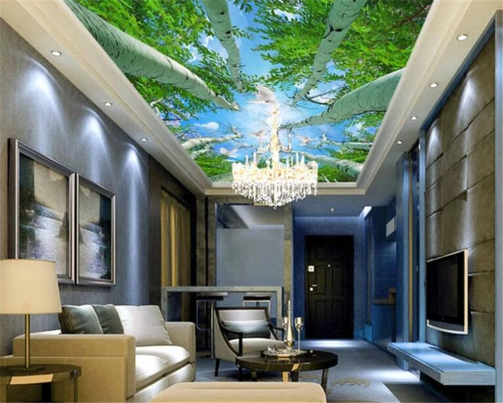 

Beibehang модные индивидуальные красивые лесные небо, подходящие для zenith papel de parede обои для спальни, фон