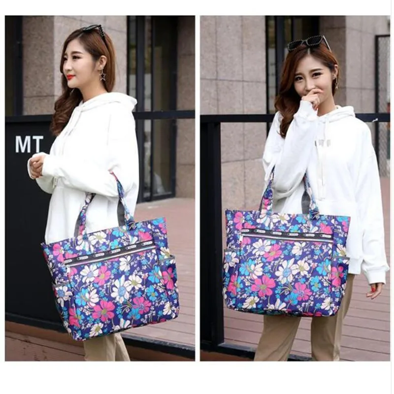 nylon Women Messenger Bags Print Floral Cross Body Shoulder Bag big Nylon Women\'s Handbag Bolsas 2022New