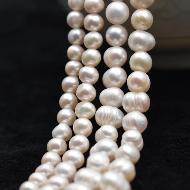 5-6/7-8mm White Freshwater Pearl Baroque Natural Stone Beads Bracelet Jewelry DIY Strand 14\
