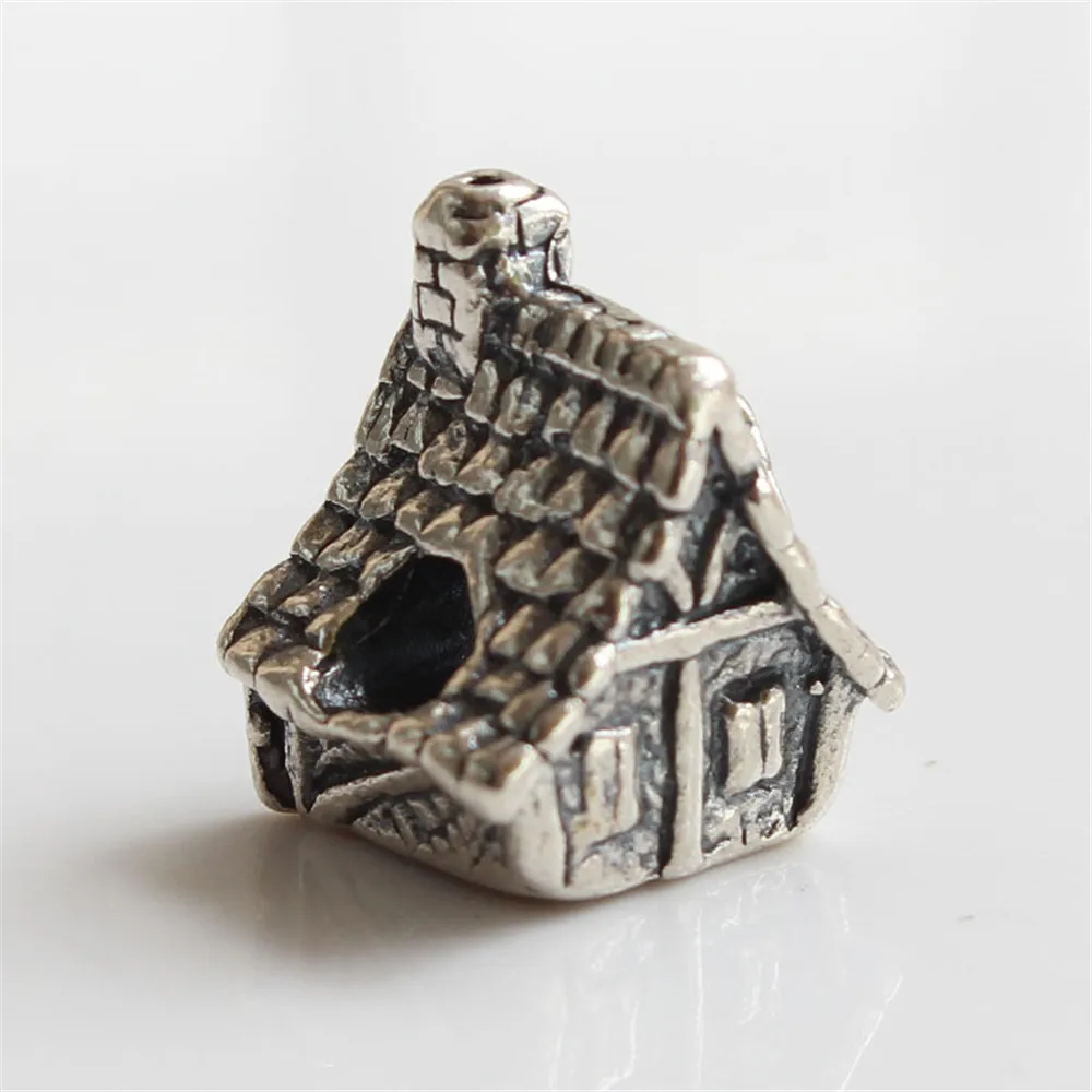 Mistletoe 925 Sterling Silver Designer Itch house Witch house charm Bead Fit European 3.0mm Bracelet Jewelry Small Hole