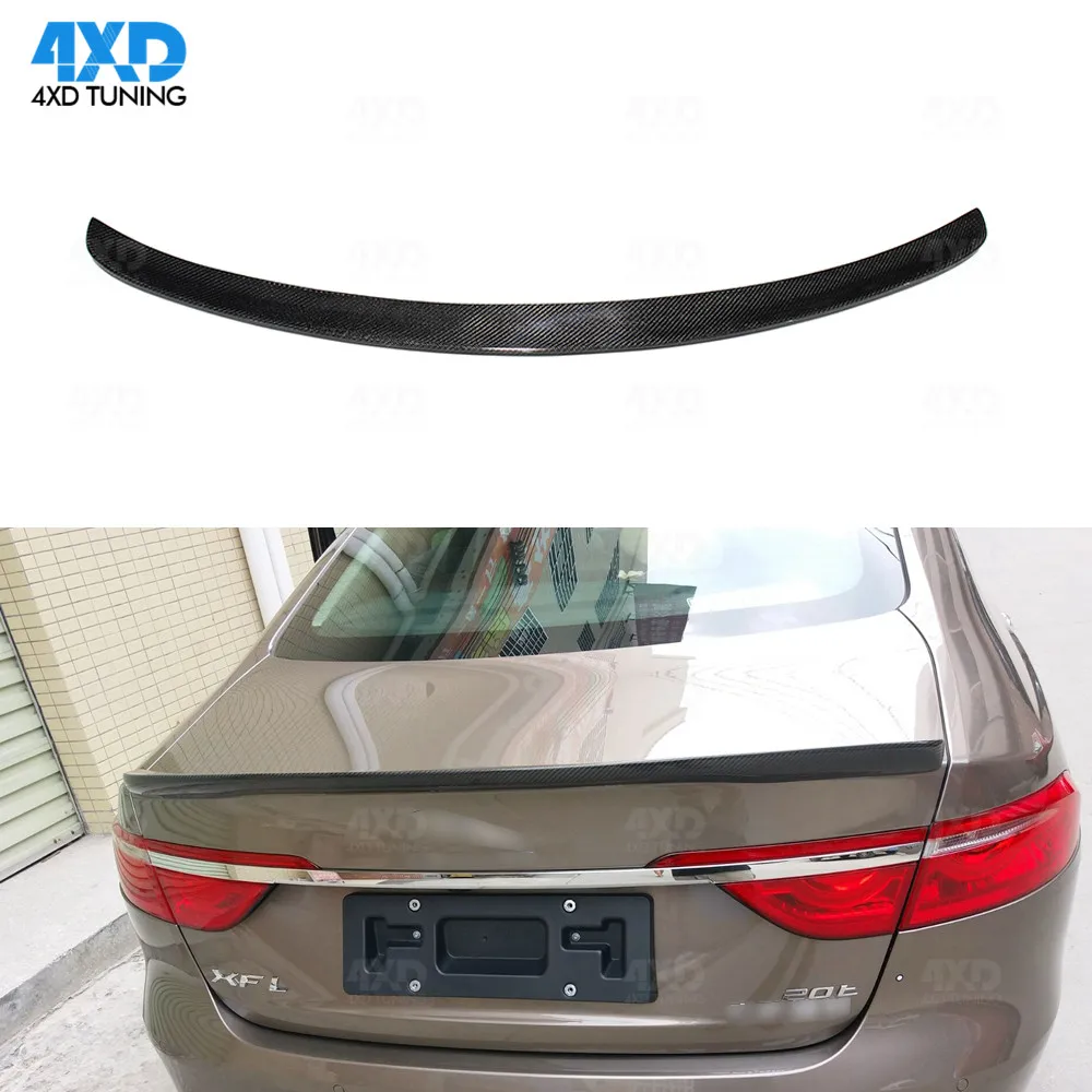 XF Carbon Spoiler 2016 2017 2018 2019 For Jaguar X260 Rear Spoiler Rear Bumper Trunk Wing glossy black finish