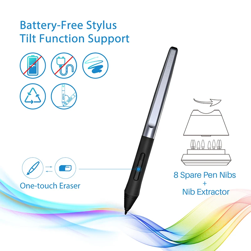 Huion HS610 Graphics Tablet 10x6.25 Inch Drawing Tablet Digital Battery-free Stylus Support Android Phone Windows MacOS PC