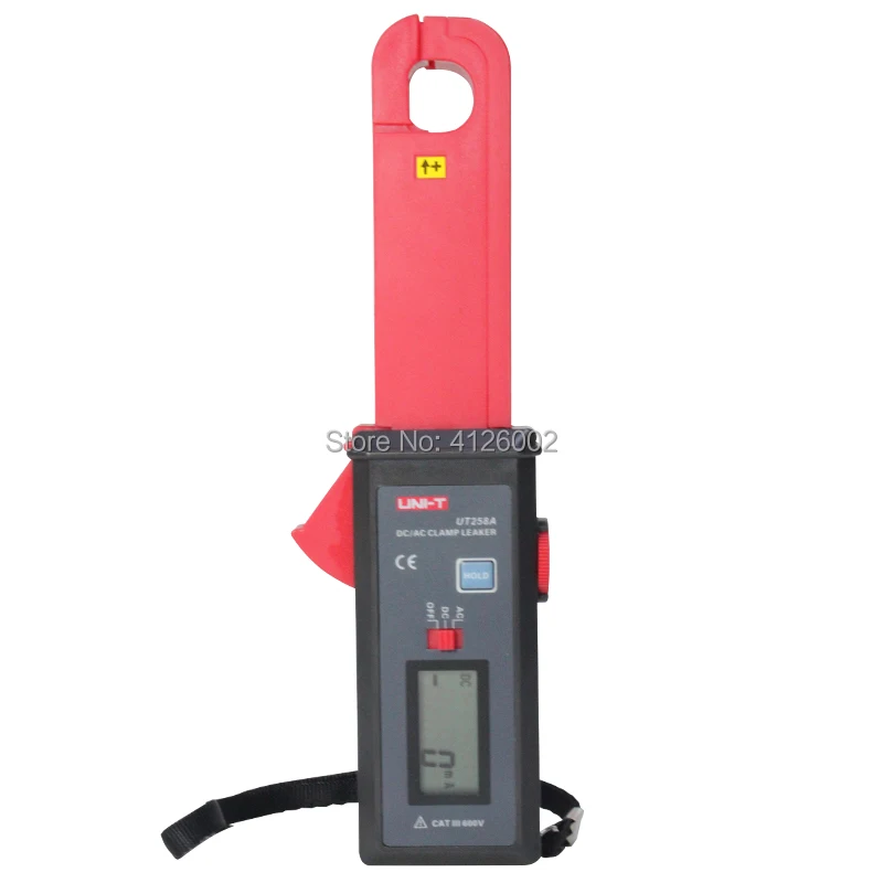 UNI-T UT258A مقياس تسرب التيار المتناوب/تيار مستمر؛ مقياس التيار الكهربائي 60 أمبير، نقل البيانات RS-232، تخزين البيانات/وظيفة التثبيت الرقمي/الصفر