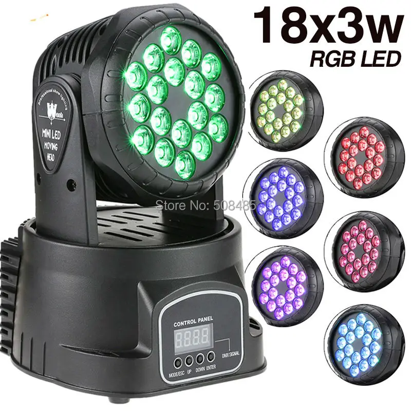 

4 pieces/lot led wash 18x3w RGB LED mini Moving Head Light dmx Wash spot Light For Event,Disco Party Nightclub