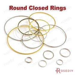 (JM6438)Wholesale 8mm 9mm 10mm 14mm 20mm 25mm 30mm 40mm 50mm 80mm Round Copper Closed Ring Diy Findings