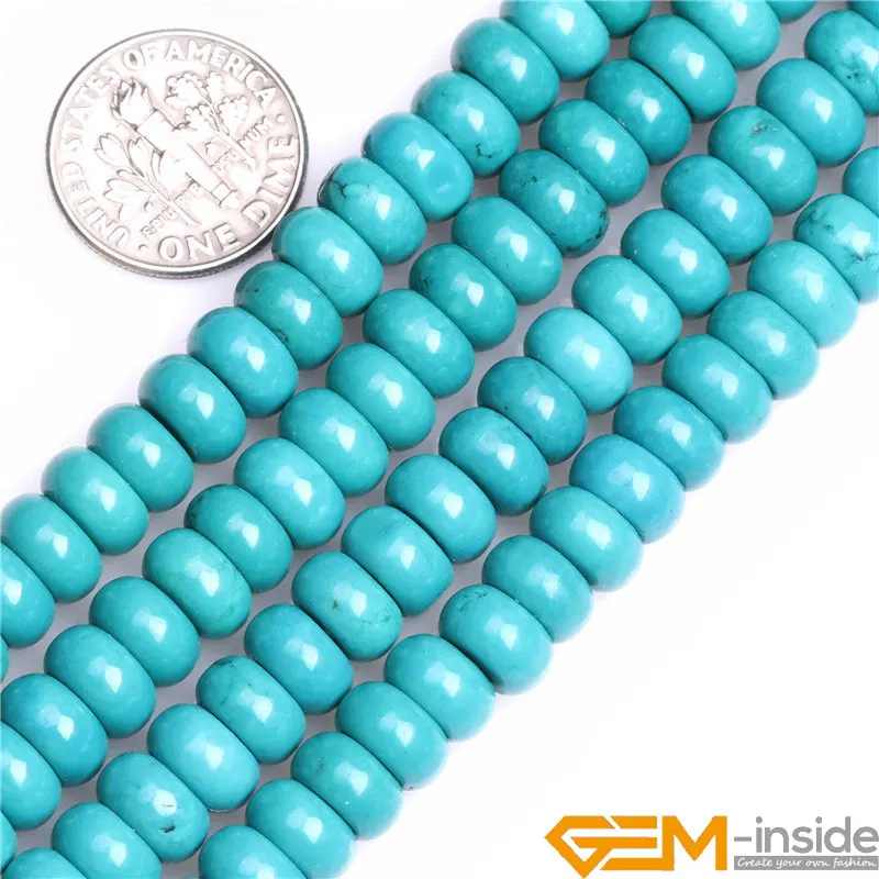 Rondelle Spacer Turquoises Beads Stone Beads DIY Beads For Bracelet Necklace Jewelry Making DIY Wholesale! Strand 15 Inch