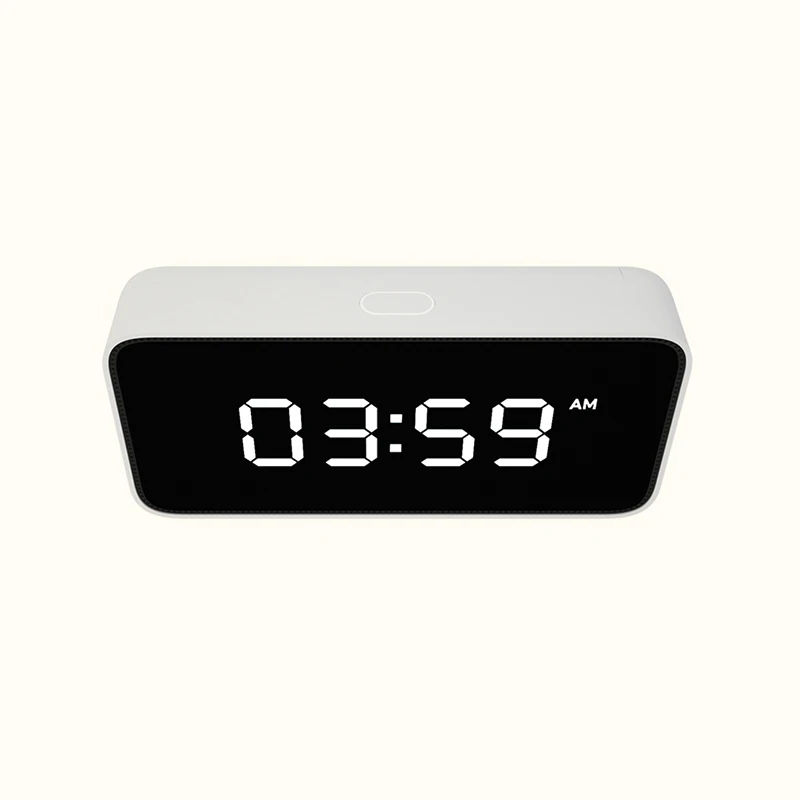 Original Xiaomi Xiaoai Smart AutomaticTime Calibration Mi Home App Alarm Clock Voice Broadcast Clock ABS Table Dersktop Clocks