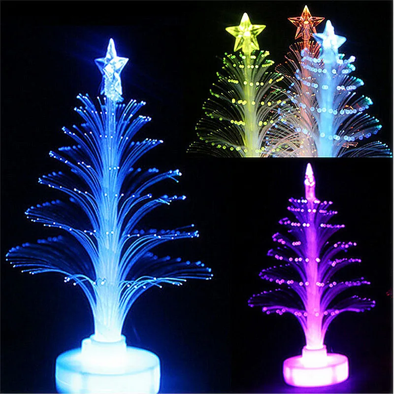 

12pcs/lot Luminous Christmas tree Christmas gift toys with light fiber Nightlight Decorations for Home party Toy