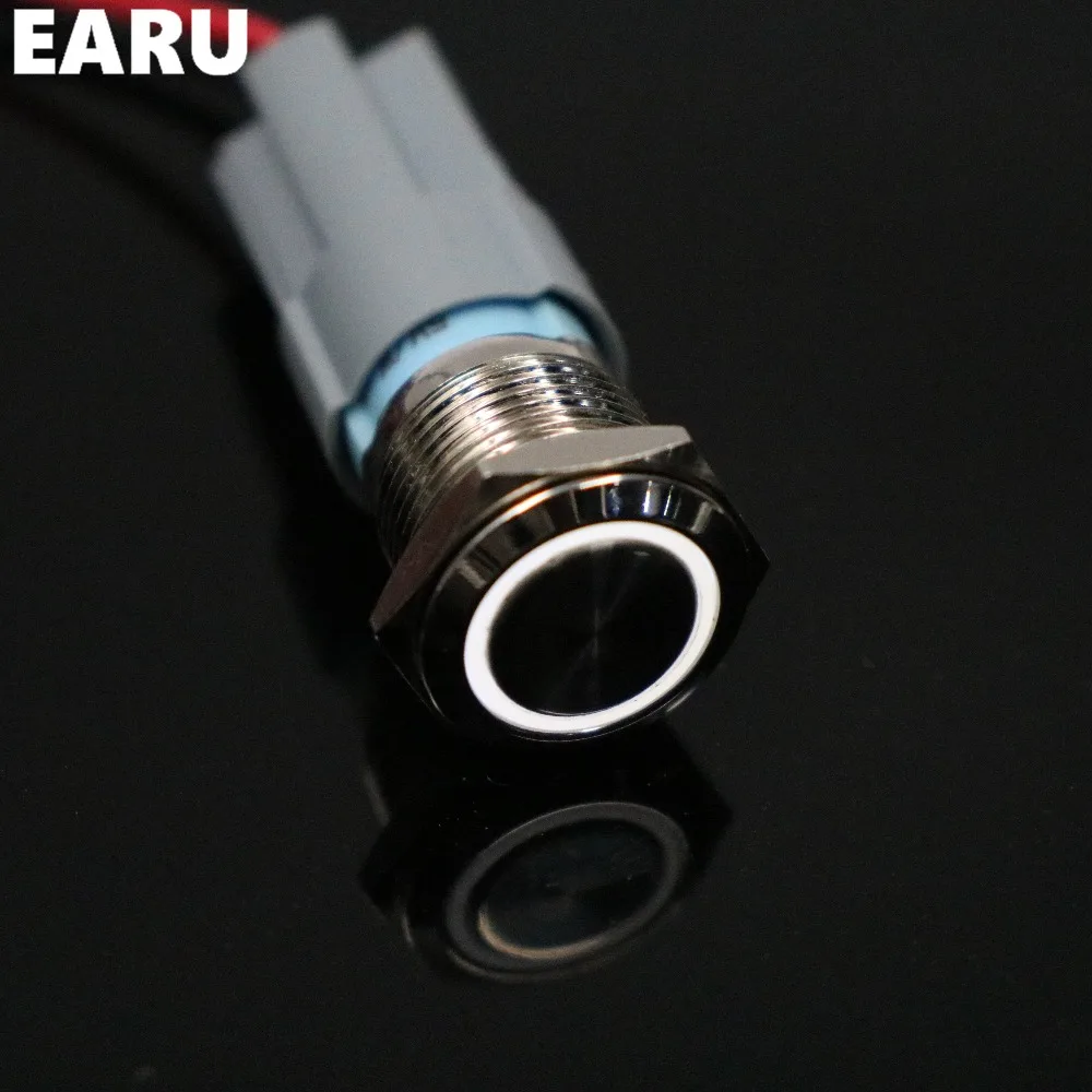 16mm Waterproof Power Press Metal Push Button Switch LED Light Illuminated Self-lock Fixation Latching 3V 5V 6V 12V 24V 36V 220V