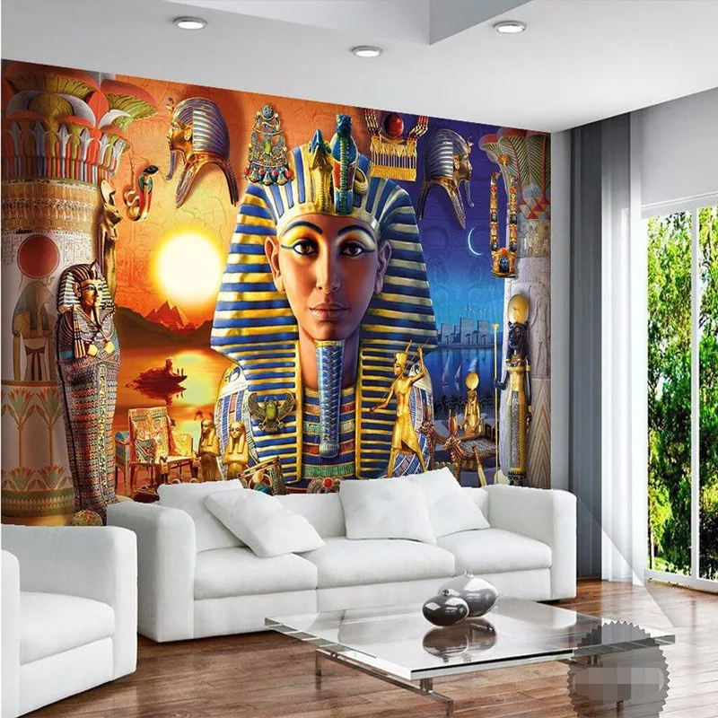 beibehang  mural decor picture backdrop Modern Egyptian Culture Ancient Civilization art Restaurant wall painting 3d wallpaper