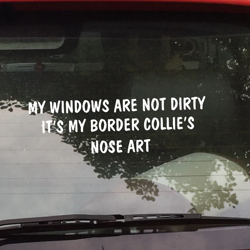 Pegatinas de MY WINDOWS ARE NOT DIRTY IT'S MY BORDER COLLIE'S NOSE ART, pegatinas divertidas para perros y coches, BORDER COLLIE