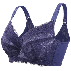 Women's Full Figure Lightly Lined Underwire Lace Balconette Bra 34 36 38 40 42 44 46 48 B C D E F G H