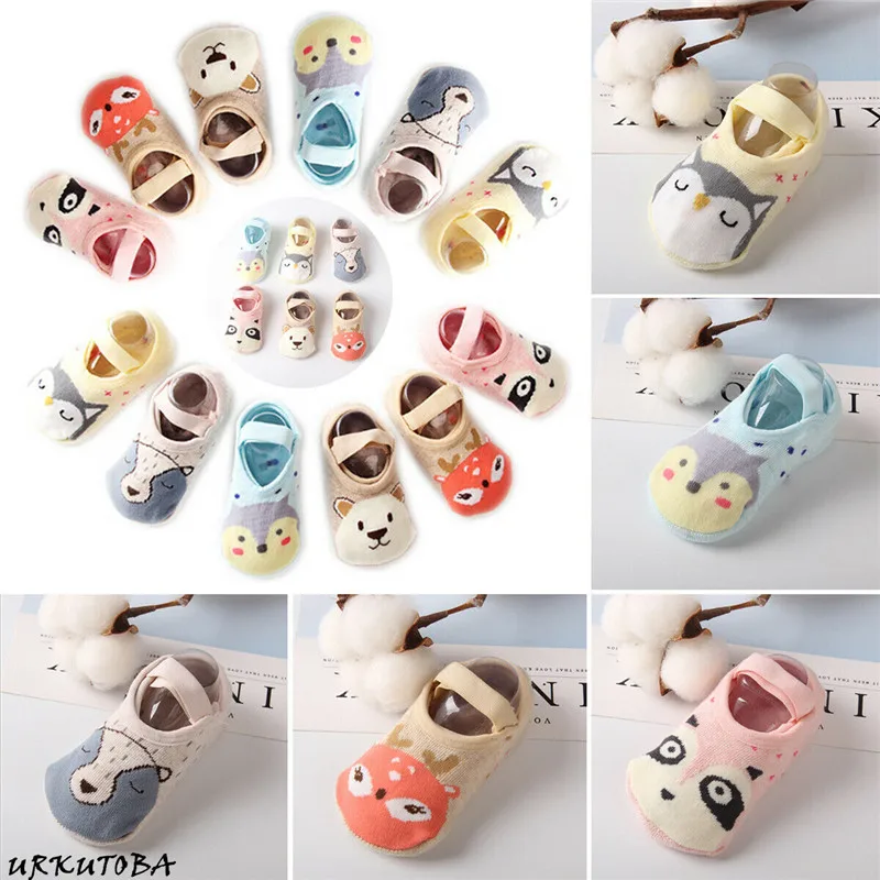 

PUDCOCO Newest Cute Toddler Soft Non-Slip Socks Kids Baby Boy Girl Cartoon Animal Cotton Ankle Warm socks Anti-slip Slipper 1-3Y