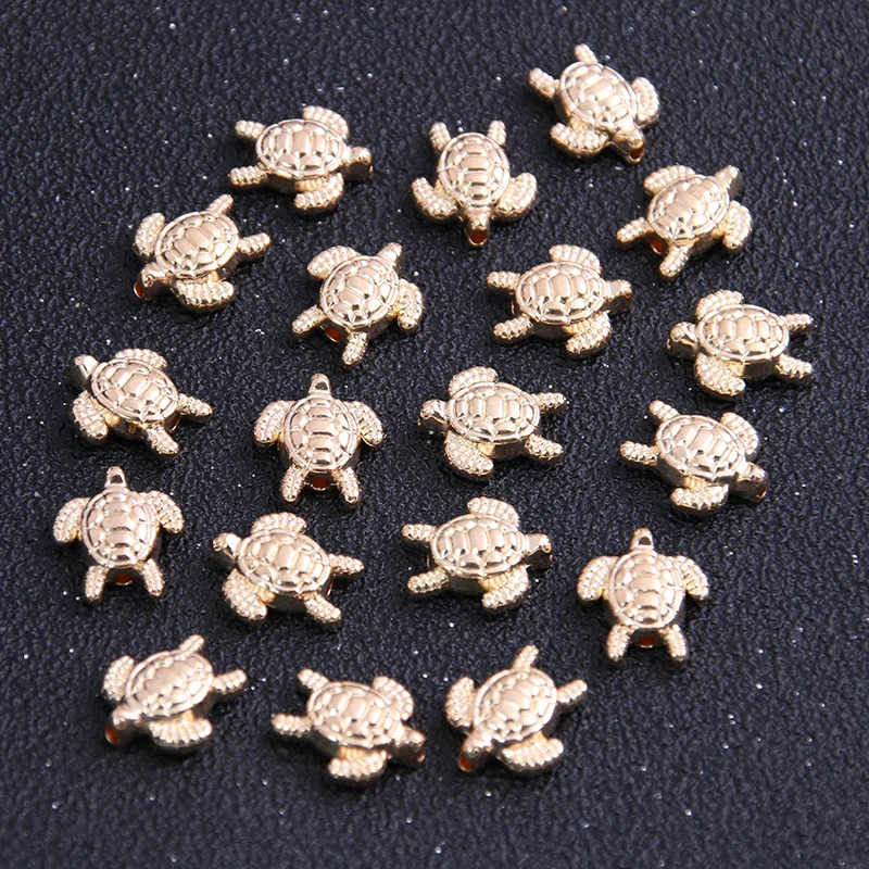 10pcs 12*13mm Two Color Tortoise Turtle Spacer Charms For Diy Beaded Bracelets Jewelry Handmade Making