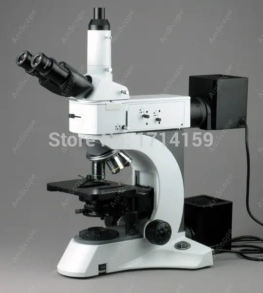 Metallurgical Microscope--AmScope Supplies 50X-2500X Darkfield Polarizing Metallurgical Microscope + 5MP Camera