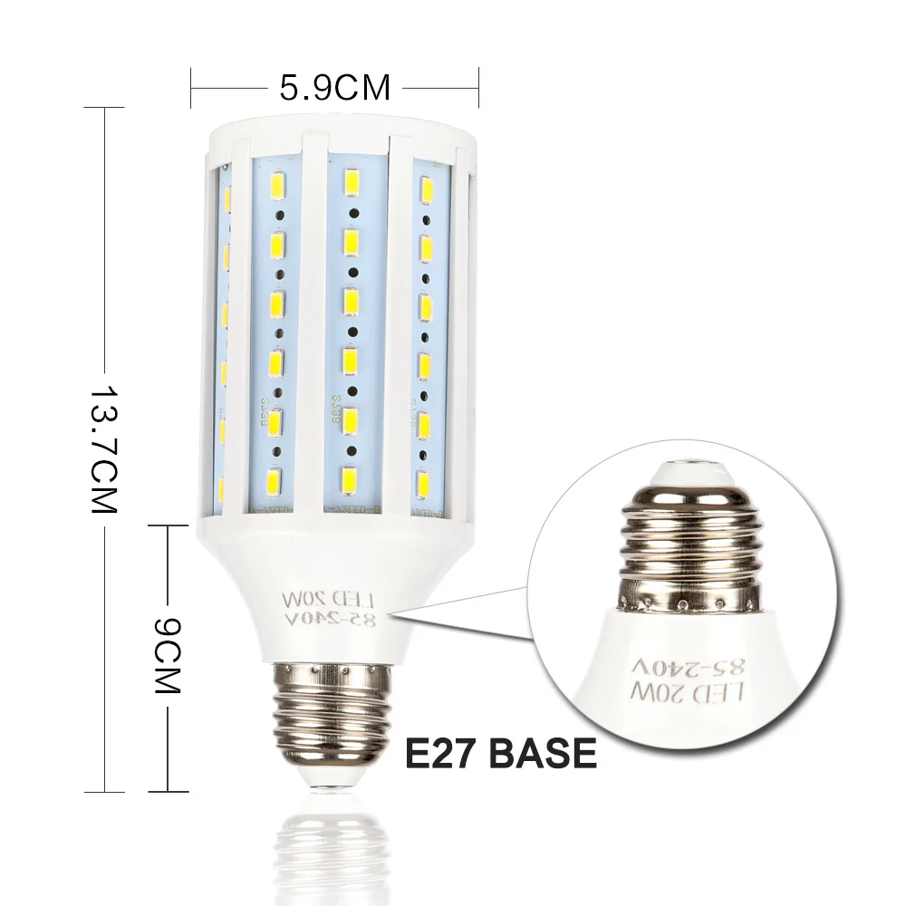 4pcs 20W LED High Bright Photography Corn Lighting Bulbs E27 Base Cool White Warm Yellow Light For Softboxes Photo Video  Studio