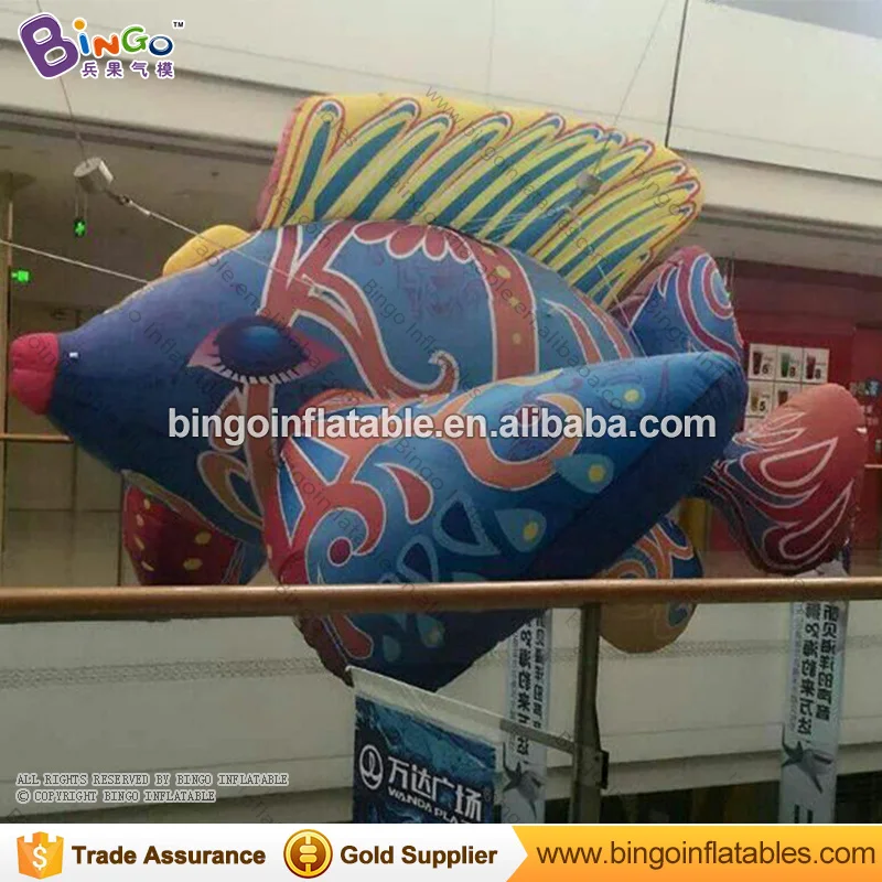 3M / 10ft Inflatable Fish Model Flying Fish Inflatable Hanging Nemo Dolly Fish Balloon with Blower for Ocean Theme Decoration