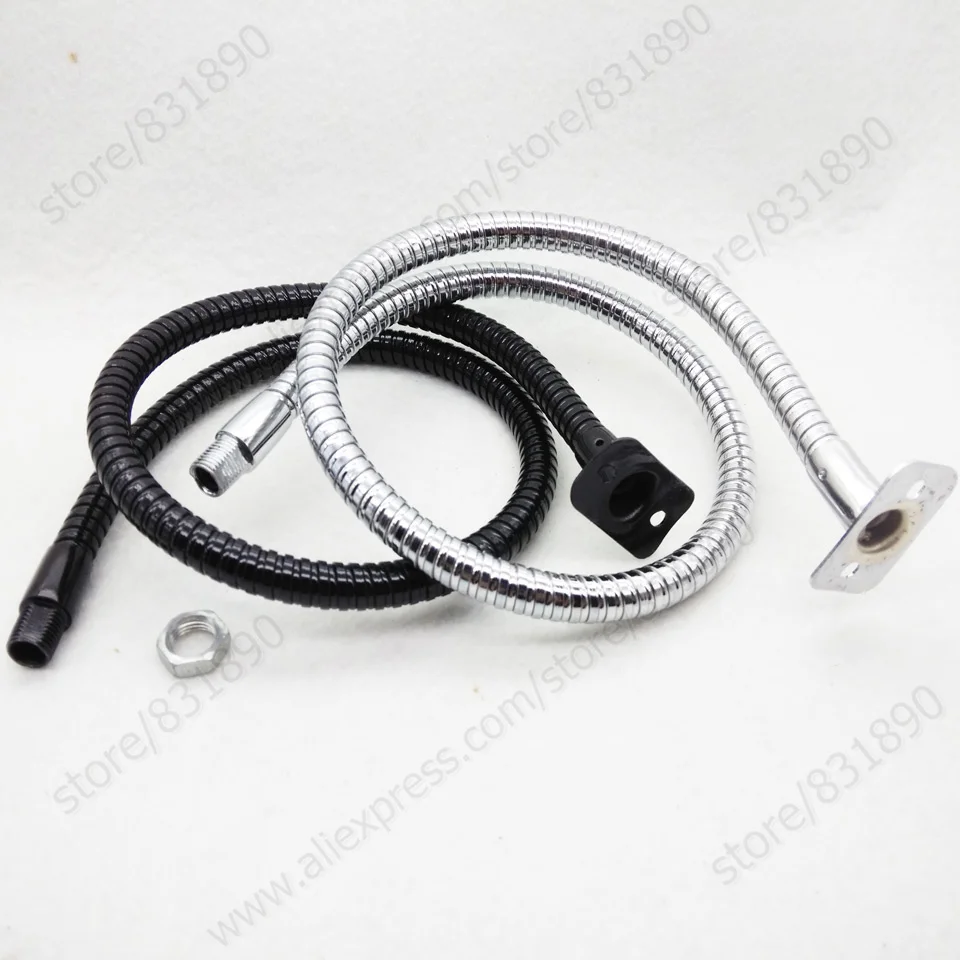1PC Dia10/12mm LED Gooseneck With Bracket Holde Table Lamp Flexible Hose M10 L:30/40/60CM Metal Plumbing Pipe Soft Tube Lights