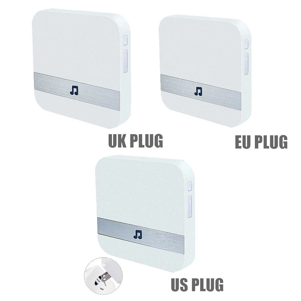 Novo Wi-fi Sem Fio Inteligente Campainha Ding Dong Campainha Da Porta Chime Receiver REINO UNIDO/UE/EUA Plug Início Segurança 100db 4 níveis De Controle De Volume