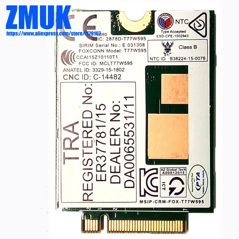 IT4120 T77W595 4G WWAN M.2 150Mbps Module For HP EliteBook 745 7455 820 828 G3 Series,SPS 796928-001 800870-001