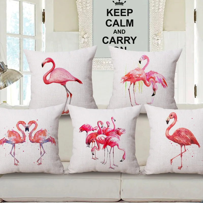 

Creative Chinese style crane flamingo animal cotton pillow cover rely pillowcases Pillow case