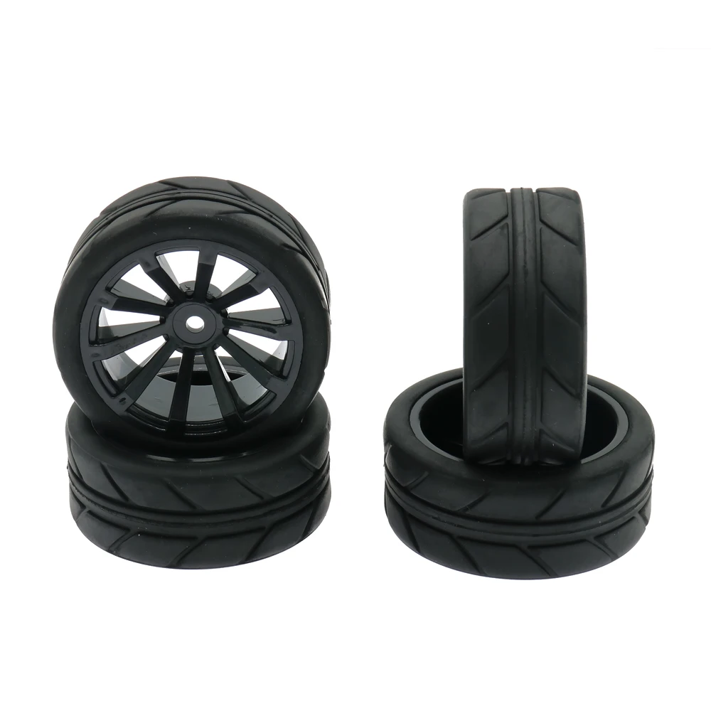 

RCAWD 4PCS/Set 10Spoke Wheel Rim Tyre/tire Set 1:10 On Road Diameter 63mm Toys Model Car C20630 C20634 RC Parts