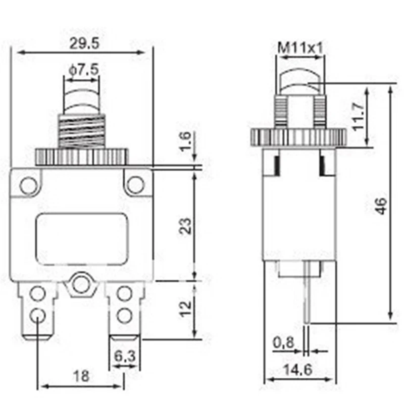 1pc Thermal Switch Circuit Breaker Current Overload Protector 3A,4A,5A,6A ,7A, 7.5A ,8A,10A,15A,18A,20A,25A,30A Overload Switch