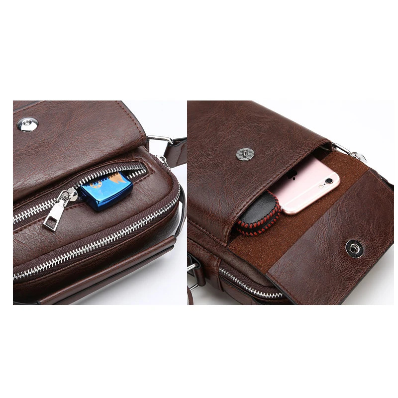 Sac à bandoulière en cuir PU pour hommes, sac de bonne qualité, sac à bandoulière décontracté noir Business