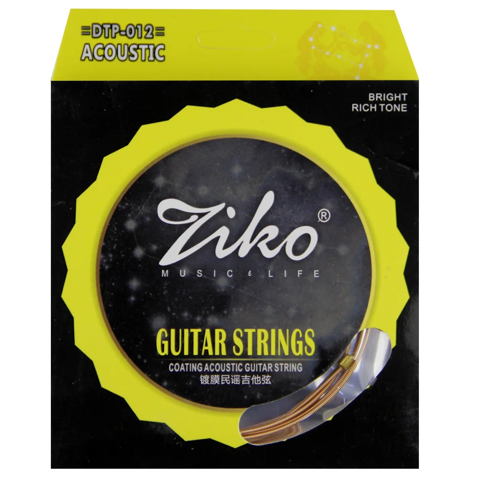 ZIKO guitar strings Coating Acousric Strings 011-050 012-053 inch hexangular titanium alloy Coating Phosphor bronze