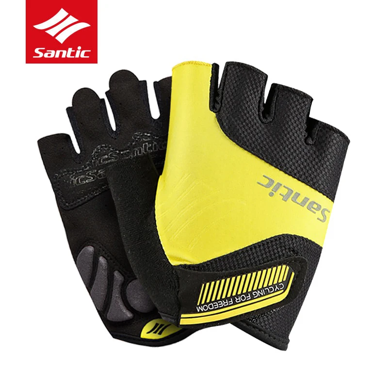 Santic Cycling Gloves Men Women Short Unisex Summer Breathable Anti-Skidding Wear-Resisting Gel Bicycle Gloves MTB Road Bike