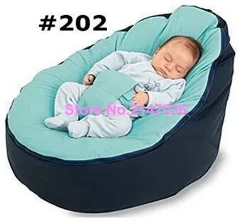 

Faux suede Navy blue boy Baby infant Bean Bag Snuggle Bed Portable Seat Without Filling