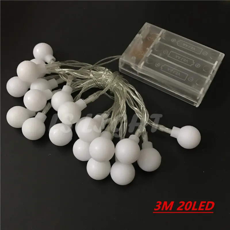 3m Ball Fairy Lights Battery Operated LED Christmas Lights Outdoor Indoor String Garland For Tree Garden Bedroom Home Decoration