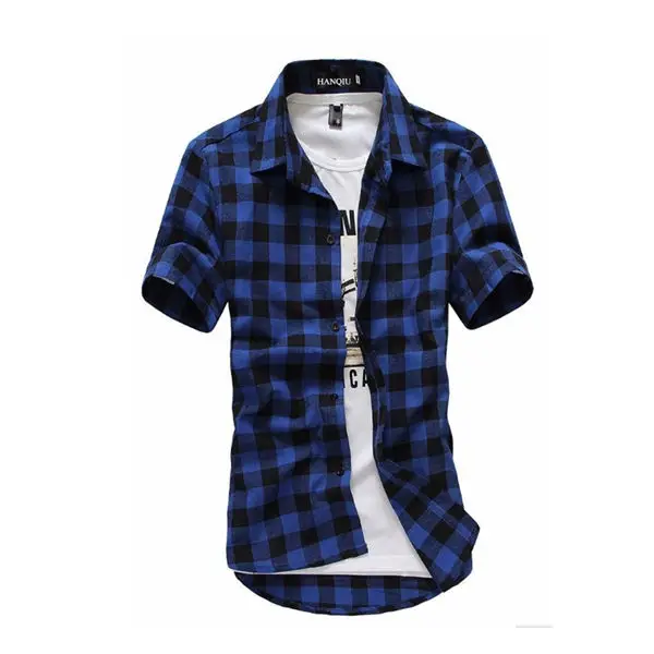 Camisa xadrez vermelha e preta camisas masculinas 2024 nova moda verão chemise homme camisas xadrez dos homens camisa de manga curta blusa masculina