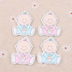 Abbellimento del mestiere di Scrapbooking del modello del bambino adorabile rosa blu per la decorazione domestica di cucito fatta a mano 35x29mm 20pcs MZ239