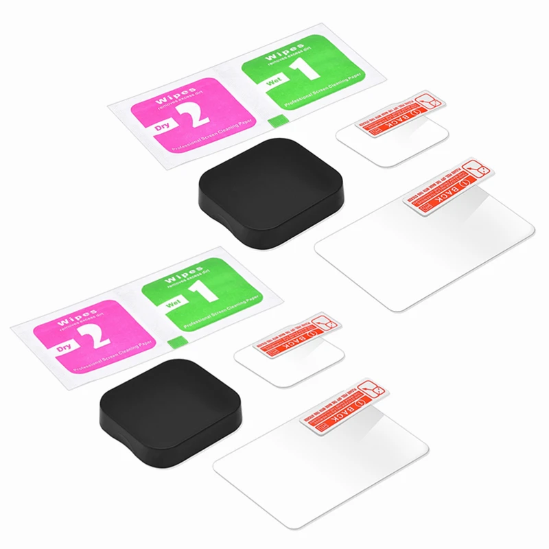 ORBMART 6 Pcs(Every 2 Pieces) Lens Cap Cover Case + Glass Lens and Screen Protector Film For Gopro Hero 5 6 7 Black Camera