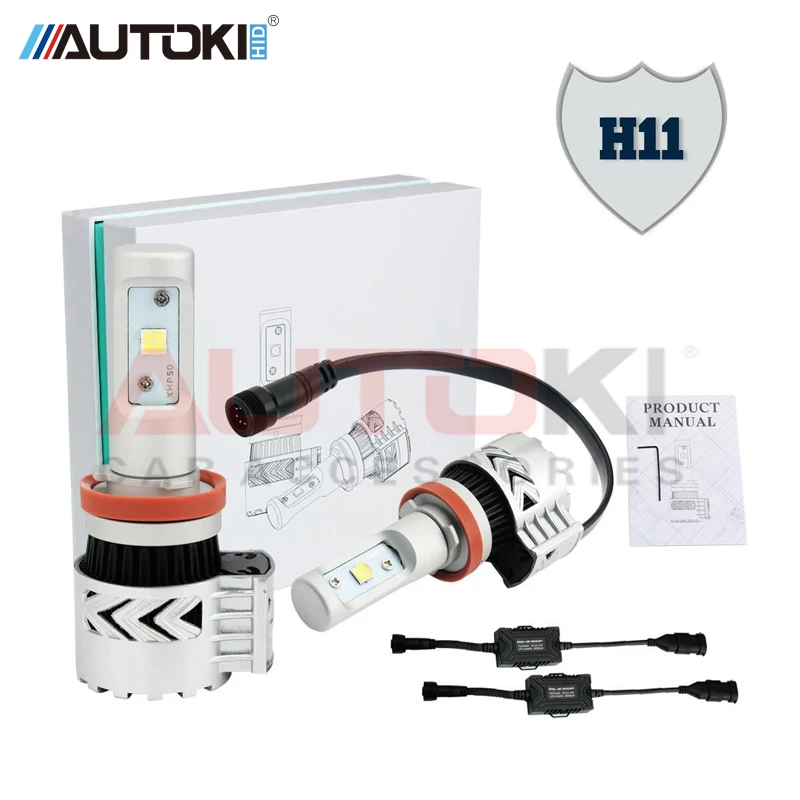 Autoki Super Bright Led headlight H11 H4 H7 H13 72W 12000LM C-REE XHP50 LED Car Headlight Conversion Kit Fog Lamp Bulb DRL 6500K