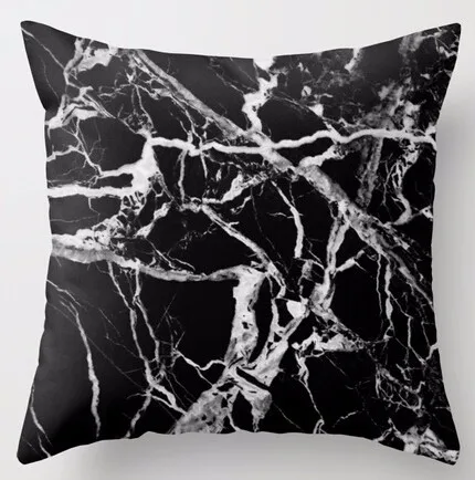 

New Arrival Cool Famous Popular Marble in Black Stylish Luxury Printing Square Pillowcase Throw Pillow Sham Nice Pillow Cover