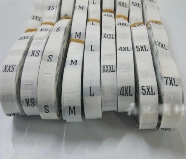 Size Woven Label Clothes Garment Accessories Suits XS-9XL