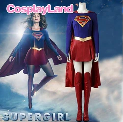 Super Costume Cosplay Outfit Superhero Super Kara Zor-El Danvers Carnival Halloween Costumes Jumpsuit Skirt Cape for Women