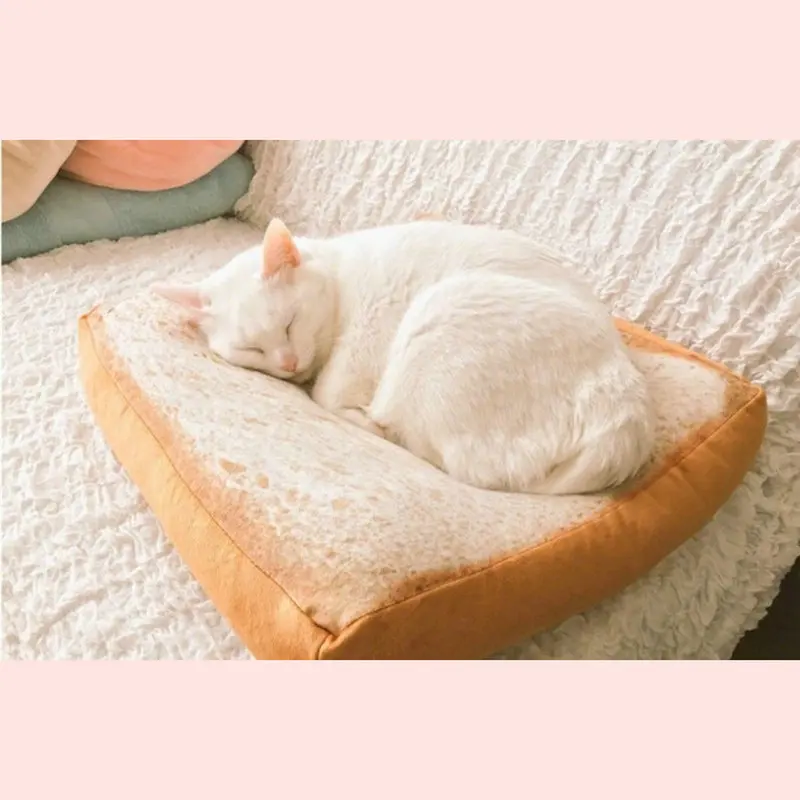 40*40CM Home Bakery Shop Decoration Creative Toasted Bread Pillow Plush Toy Cute Soft White Bread Cushion Birthday Gift