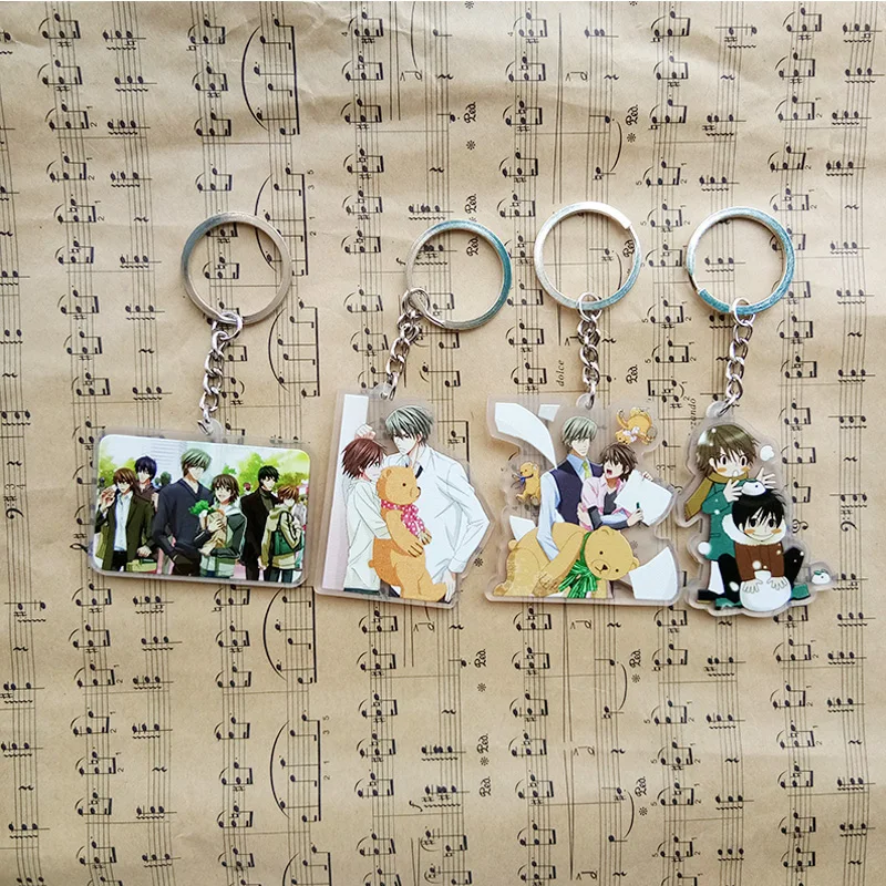 Animation Junjou Romantica Takahashi Misaki Akihiko Sekai-ichi Hatsukoi keychain Keyrings Pendants  Fans Gift