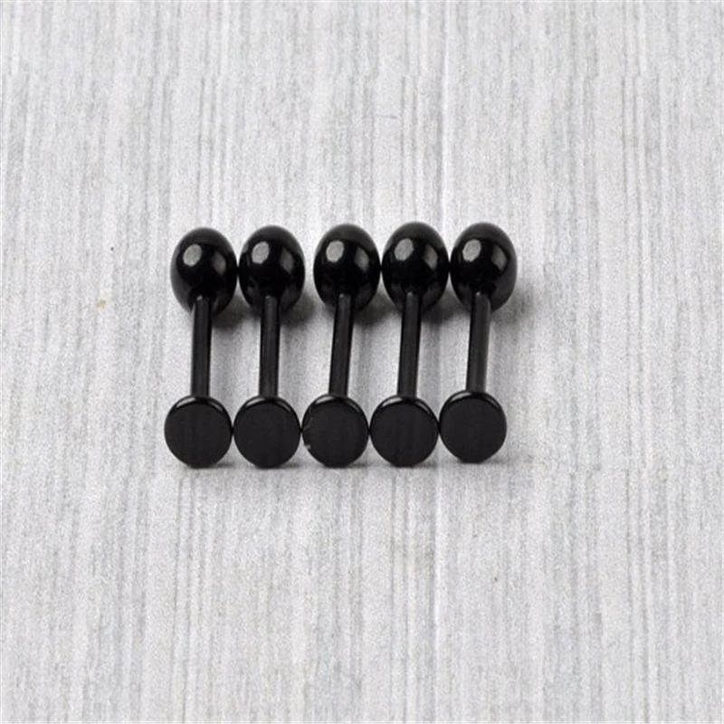 5Pcs Surgical Stainless Steel Tragus Helix Bar Ball Labret Lip Cartilage Top Upper Ear Studs Earrings Body Piercing Jewelry