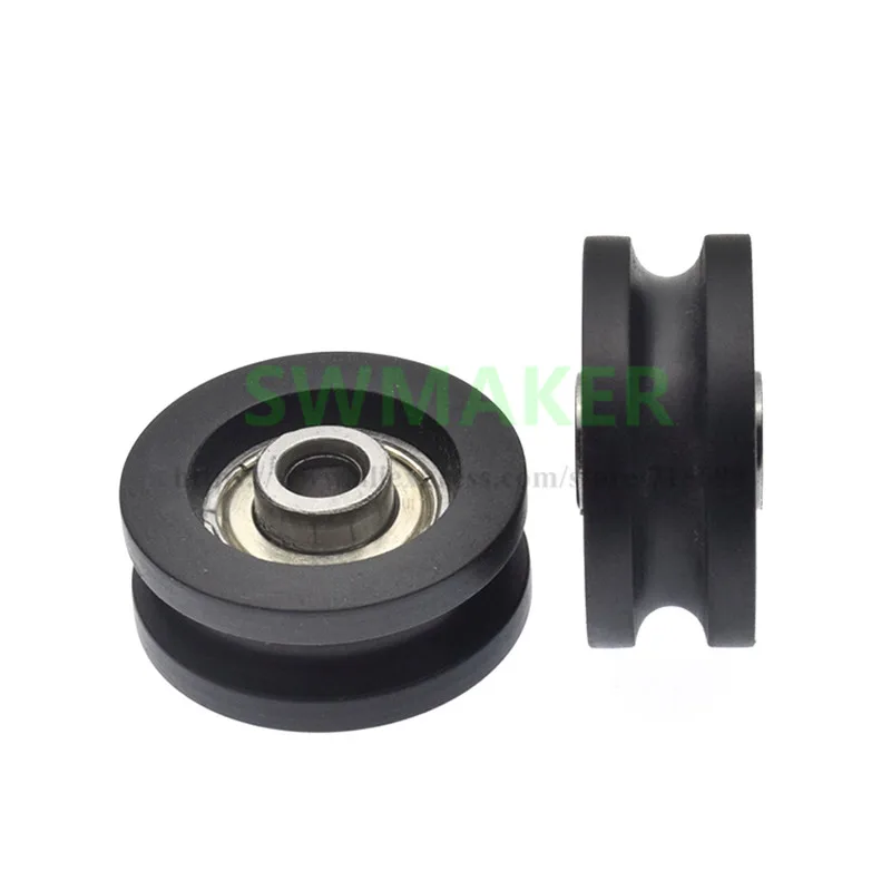 1pcs 6*35*14mm U-grooved grooved wheel nylon pulley guide wheel 5.5mm wire rope track guide wheel