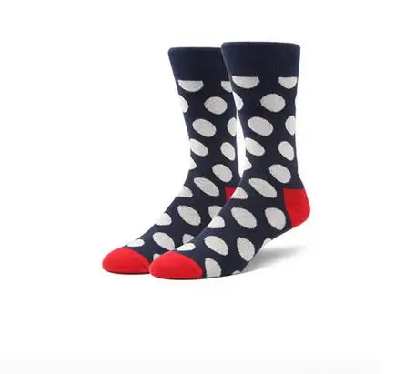 

60pairs/lot fedex fast korean style man casual dot cotton long socks autumn winter Polka Dot Casual Socks