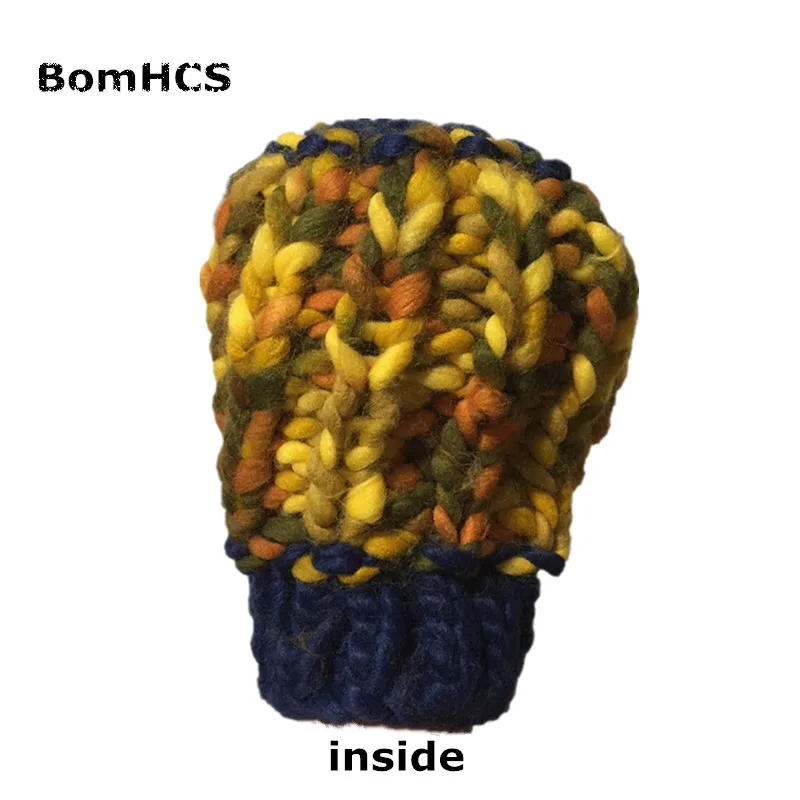 BomHCS Handmade Winter Thickened Knitted Big-belly Yarns Beanie Hats