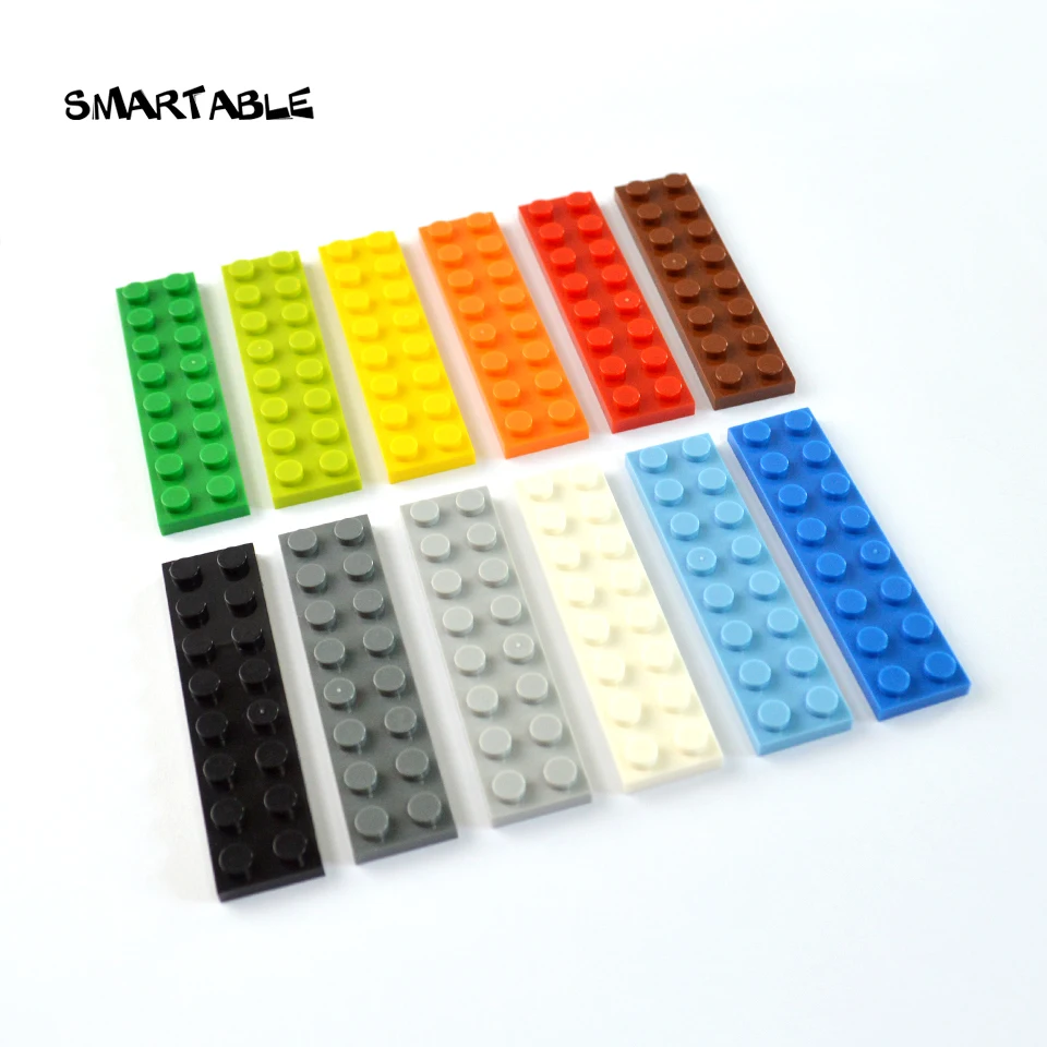 Smartable Plate 2X8 Building Blocks Parts DIY LOGO Educational Creative Toys Compatible Major Brands 3034 MOC Toys 44pcs/lot