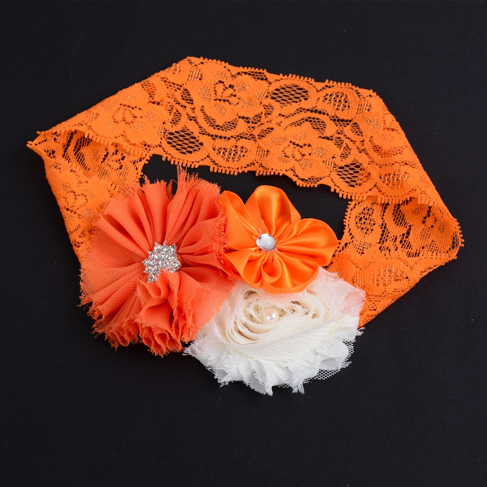 1 Set Flower Belt with Flower Headband for Girls Woman Maternity Sashes Belt Satin Orange Wedding Flower Kids Girl Sash Belt