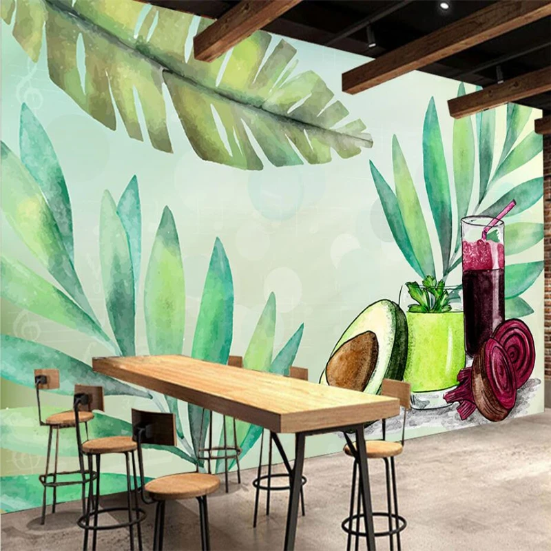 wellyu Customized wallpaper 3d hand painted fruit and vegetable nutrition restaurant background living room background wallpaper